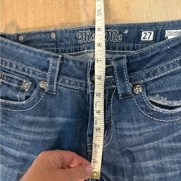 Miss Me Women's Boot Cut Fleur De Lis Designer Jeans, Size 27 Style JP5145B2 - Picture 9 of 10